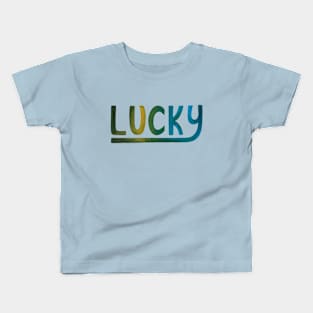 Lucky - hand-painted lettering Kids T-Shirt